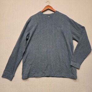 Columbia Mens Blue Long Sleeve Pullover V Neck Sweater‎ Size Large